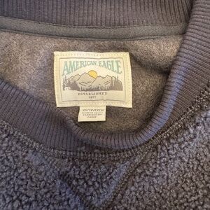 American Eagle Outfitters Women's Gray Sherpa Sweatshirt